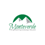 Monteverde Engineering & Design Studio logo with green mountains