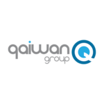 Qaiwan Group logo with grey text and blue Q symbol.