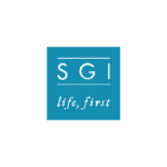 SGI logo in a blue square with the text "life, first".