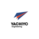 Yachiyo Engineering logo showing blue and orange abstract design.