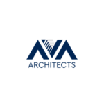 Blue AVA Architects logo with modern architectural design.